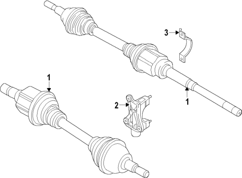 2017 Lincoln MKX Front Axle Shafts & Joints, Drive Axles Diagram