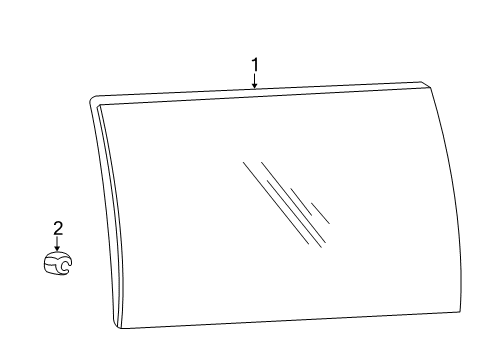 2004 Mercury Monterey Side Loading Door - Glass & Hardware Diagram