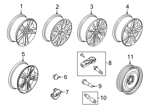 2018 Ford Fusion Wheels & Trim Diagram 4 - Thumbnail