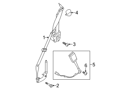 2020 Ford Mustang Cover - Seat Belt - Upper Diagram for JR3Z-6360262-AA