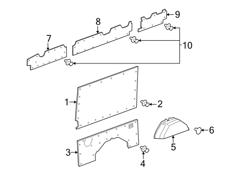 2023 Ford E-Transit Interior Trim - Side Panel Diagram 7 - Thumbnail