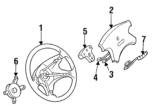 1993 Mercury Villager Steering Column, Steering Wheel & Trim Diagram