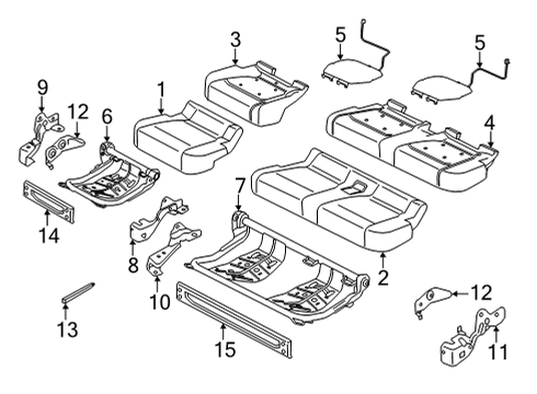 2021 Ford F-150 COVER ASY - REAR SEAT CUSHION Diagram for ML3Z-1663805-BB