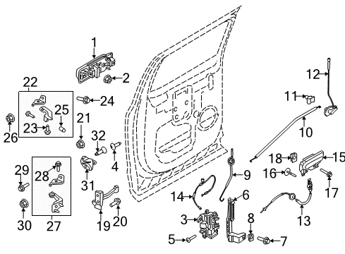 2022 Ford F-250 Super Duty Front Door Diagram