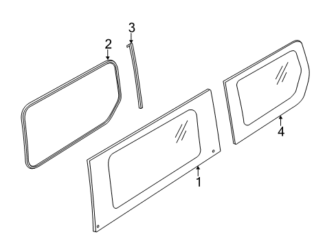 2016 Ford Transit Connect Side Panel - Glass & Hardware Diagram 8 - Thumbnail