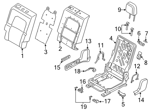 2022 Lincoln Corsair Rear Seat Components Diagram