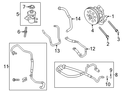 2010 Ford F-150 Hose Assembly - Reservoir To Pump Diagram for AL3Z-3691-B