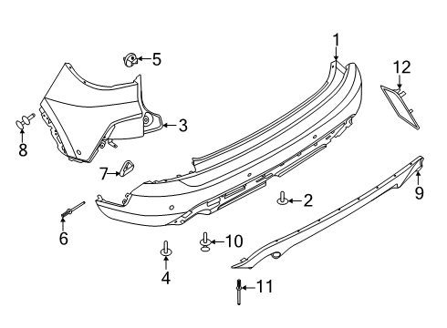 2021 Ford Escape Bumper & Components - Rear Diagram