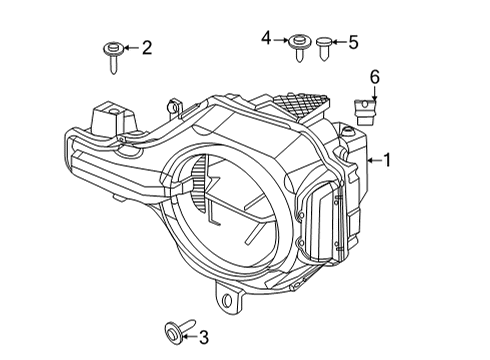 2022 Ford Bronco Headlamp Components Diagram