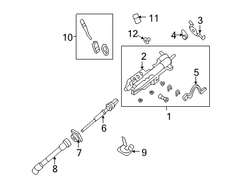 2008 Lincoln Mark LT Bracket - Steering Column Support Diagram for 7L3Z-3B139-A