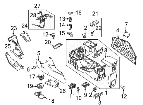 2014 Ford Focus Panel Assembly - Console Diagram for CV6Z-58045A36-JA