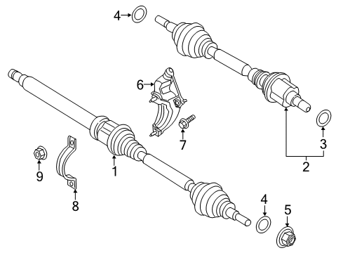 2014 Ford Fusion Drive Axles - Front Diagram