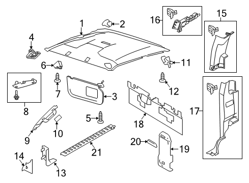 2016 Ford F-250 Super Duty Cover - Door Inside Handle Diagram for BC3Z-28264B83-AA