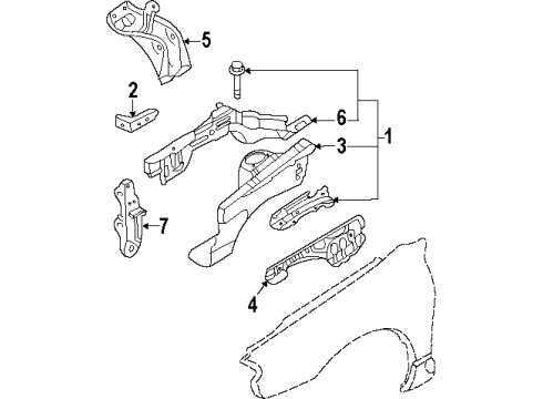 1999 Ford Escort HOOK ASY Diagram for F2CZ58103B09A