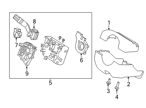 2019 Ford Flex Shroud, Switches & Levers Diagram