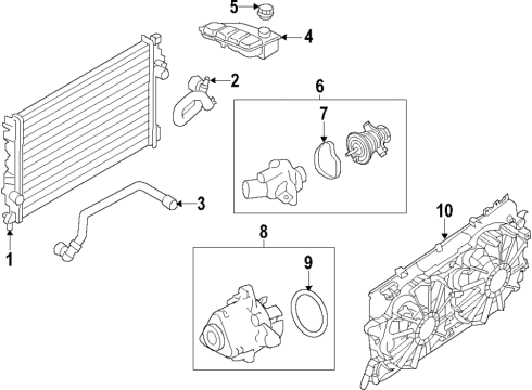 2016 Lincoln MKT Cooling System, Radiator, Water Pump, Cooling Fan Diagram