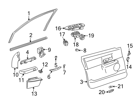 2004 Lincoln Town Car Panel Assembly - Door Trim Diagram for 4W1Z-5423943-AAD