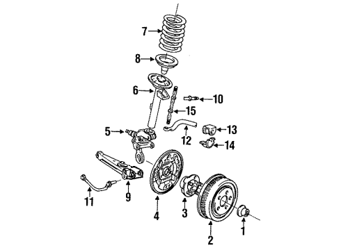 1991 Ford Taurus Kit - Shock Absorber Diagram for 5U2Z-18V125-BR