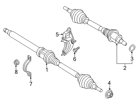 2015 Lincoln MKZ Drive Axles - Front Diagram