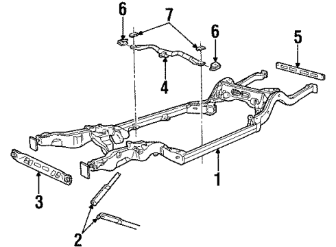 1998 Lincoln Town Car Cross Member Assembly Diagram for F8AZ-5019-AA