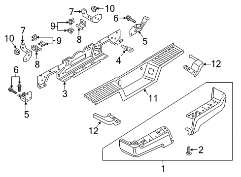 2017 Ford F-250 Super Duty Rear Bumper Diagram