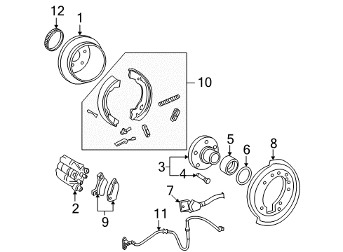 2003 Ford Explorer Cable Assy - Parking Brake Diagram for 1L2Z-2A635-BA