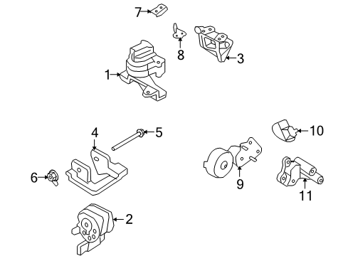 2010 Lincoln MKX Engine & Trans Mounting Diagram