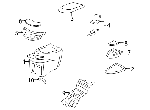 2002 Ford F-150 Panel Assembly - Console Diagram for 1L3Z-16045A36-AAA