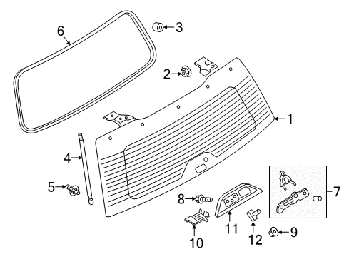 2024 Ford Expedition Glass - Lift Gate Diagram