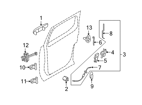 2009 Mercury Mountaineer Rear Door Diagram 5 - Thumbnail