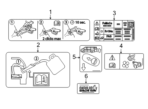 2023 Ford Transit Connect Information Labels Diagram