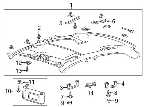 2019 Lincoln Continental Retainer - Sun Visor Diagram for GD9Z-5404132-AC