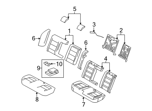 2005 Mercury Montego Rear Seat Components Diagram