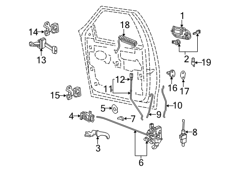 2004 Lincoln Navigator Handle Assembly - Door Diagram for 7L7Z-7822405-AT