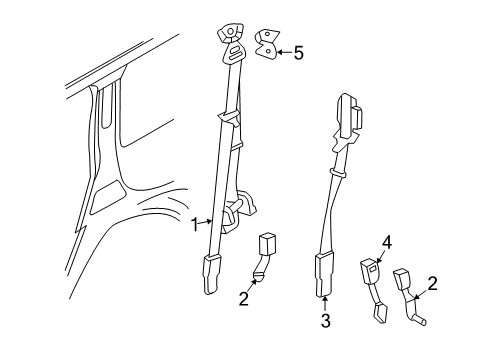 2011 Ford Expedition Seat Belt Buckle Pretensioner Diagram for 9L1Z-7861202-AA