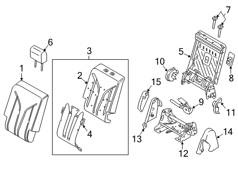 2018 Lincoln MKX COVER ASY - REAR SEAT BACK Diagram for FA1Z-5866600-CU