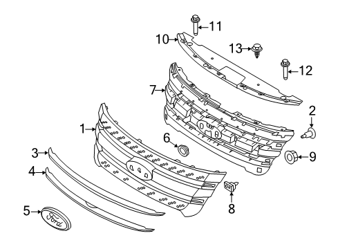 2015 Ford Explorer Reinforcement Diagram for BB5Z-8A284-BB