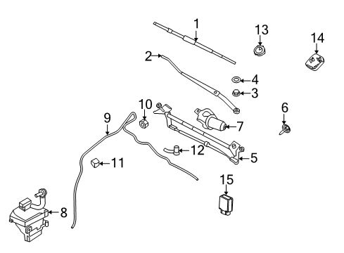 2010 Ford Fusion Wiper Blade Assembly Diagram for GU2Z-17V528-S