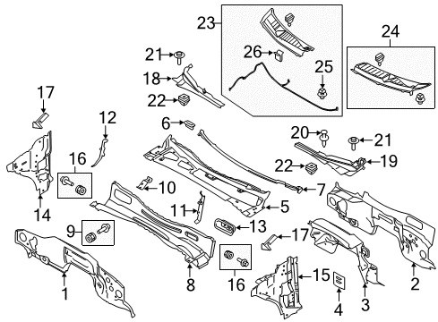 2020 Ford F-150 Cab Cowl Diagram 1 - Thumbnail