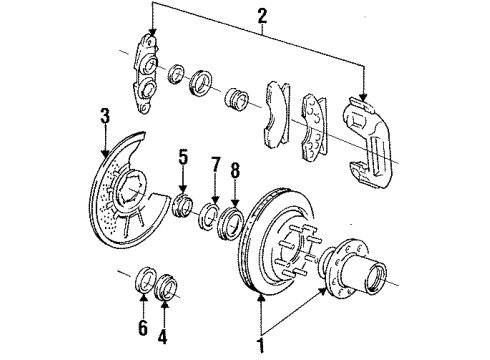 1997 Ford F-250 HD Front Brakes Diagram