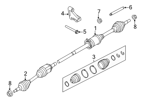 2014 Ford Explorer Drive Axles - Front Diagram