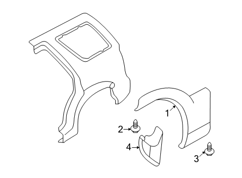 2003 Lincoln Aviator Exterior Trim - Quarter Panel Diagram