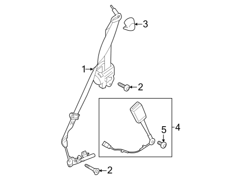 2024 Ford Mustang PRETENSIONER - SEAT BELT RETRA Diagram for PR3Z-63611B09-LB