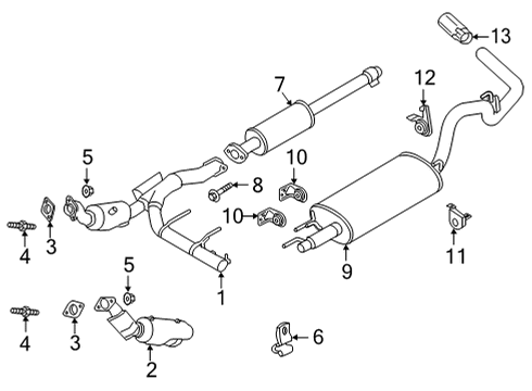 2021 Ford F-150 Exhaust Components Diagram