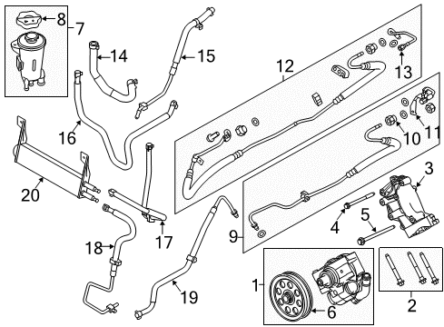 2011 Ford F-350 Super Duty P/S Pump & Hoses, Steering Gear & Linkage Diagram 5 - Thumbnail