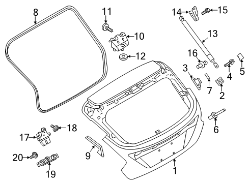 2015 Ford Focus Lift Gate Diagram 3 - Thumbnail