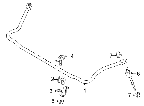 2017 Ford F-250 Super Duty Stabilizer Bar & Components - Front Diagram