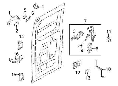 2023 Ford E-Transit Lock & Hardware Diagram