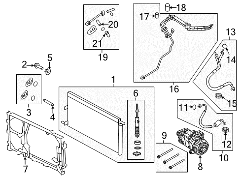 2016 Lincoln Navigator A/C Condenser, Compressor & Lines Diagram