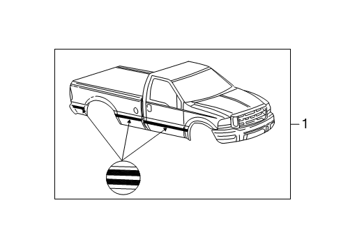 2004 Ford F-250 Super Duty Decal - Stripe Diagram for F81Z-2520001-ABD